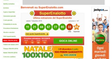 Jackpot Superenalotto lotteria per giocare e vincere milioni di euro.