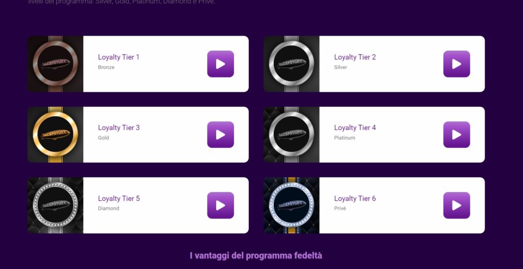 Programma di livello VIP del casinò online Jackpot City