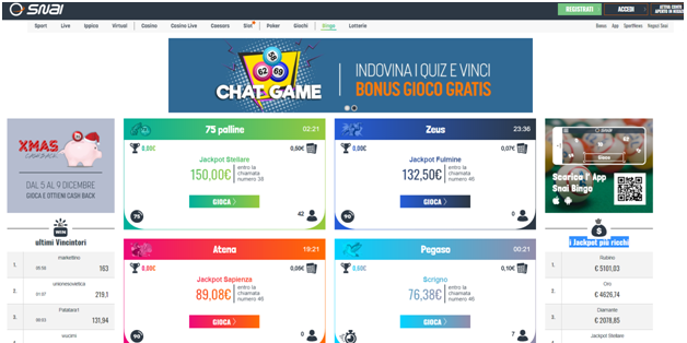 bingo snai sale online e giochi di chat