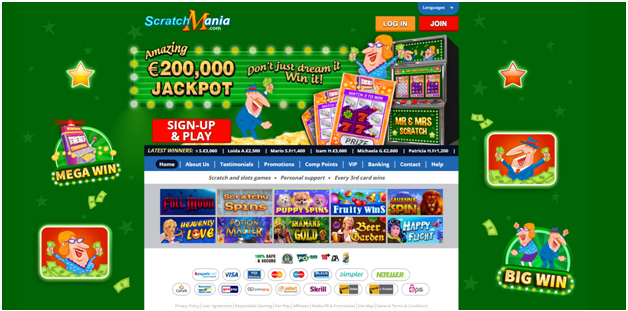 gratta e vinci e slot machine del casinò online scratchmania